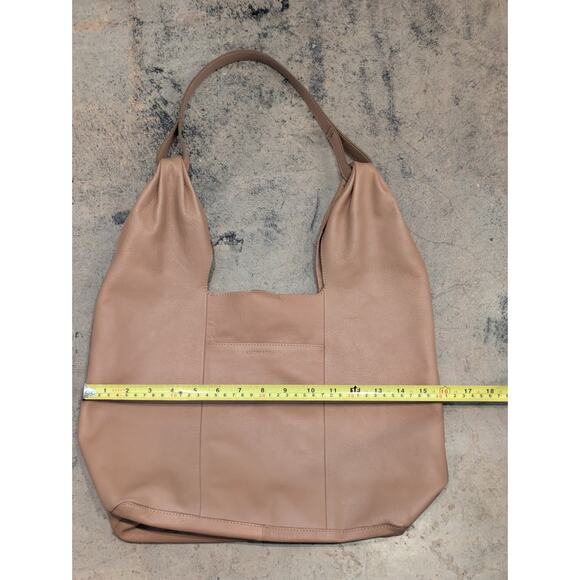 Lucky Brand Large Leather Satchel Tote VACHETTA Brown 0313DM0124 Chic Hobo - Picture 11 of 13